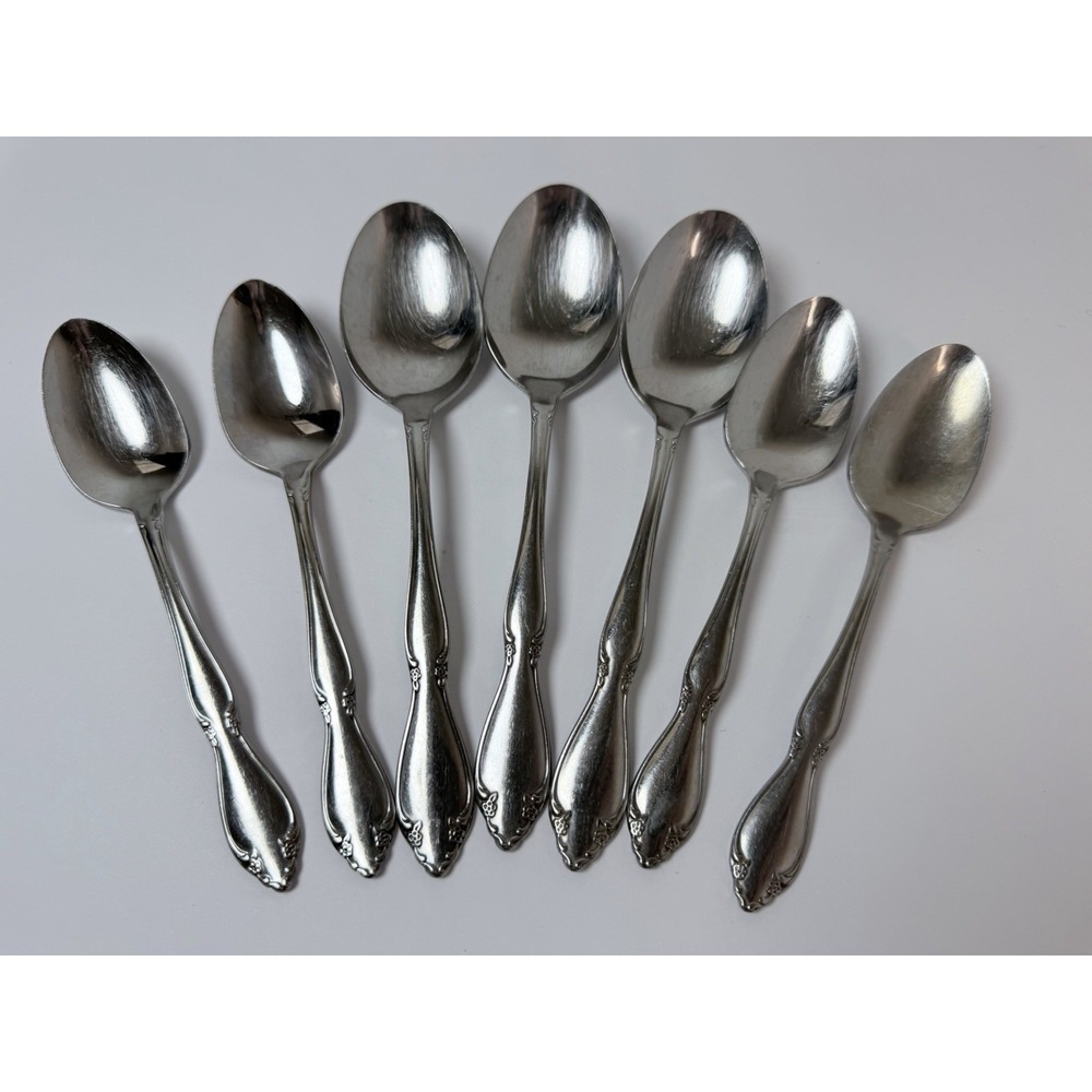 Oneida BERKELEY SQUARE‎ Stainless Lot Of 7 4 Teaspoons 3 Soup Spoons